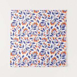 kleine oranje bloemen naadloos patroon wandkleed