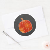Kleine Oranje herfst Pumpkin Matte Grey Party Favo Ronde Sticker (Envelop)