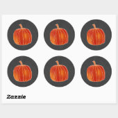 Kleine Oranje herfst Pumpkin Matte Grey Party Favo Ronde Sticker (Vel)