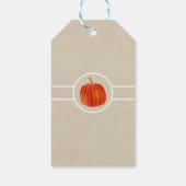 Kleine Oranje herfst Pumpkin Rustic Kraft Favor Cadeaulabel (Achterkant)