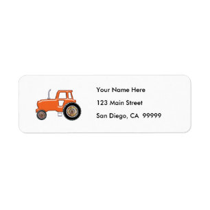 Kleine Oranje tractor Etiket
