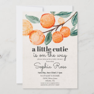 Kleine oranje uitnodiging voor baby shower