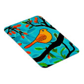 Kleine Oranje vogel op een bloeiende tak Magneet (Rechterzijde)
