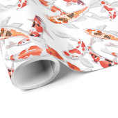 Kleine Oranje Witte Koi Vis Cadeaupapier (Rol Hoek)