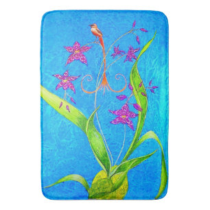  kleine orchidee vogel badmat