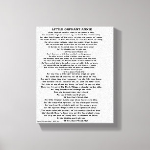KLEINE ORFANT ANNIE POEM CANVAS AFDRUK