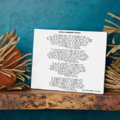 KLEINE ORFANT ANNIE POEM PLAQUE FOTOPLAAT (Zijkant)