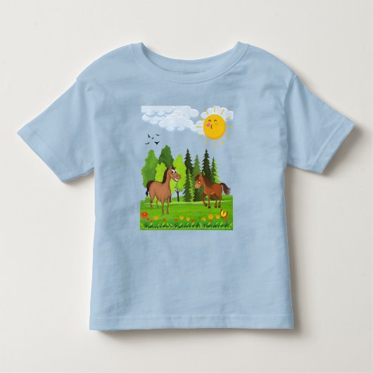 Kleine paarden ontwerpen voor kinderen kinder shirts (Voorkant)
