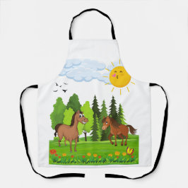 Kleine paarden ontwerpen voor kinderen schort