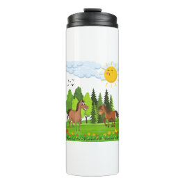 Kleine paarden ontwerpen voor kinderen thermosbeker