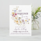 Kleine paarse Baby shower van wilde bloemen Kaart (Staand voorkant)