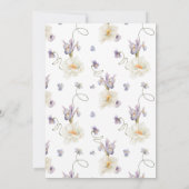 Kleine paarse Baby shower van wilde bloemen Kaart (Achterkant)