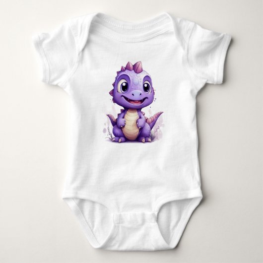 Kleine Paarse Dino Romper (Voorkant)