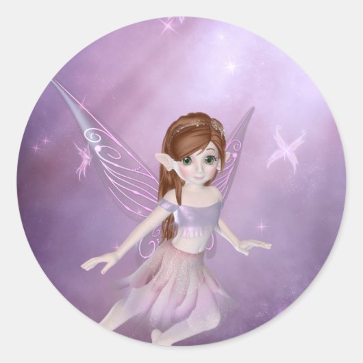 Kleine Paarse Fairy Stickers (Voorkant)