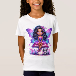 Kleine Paarse fee Zittend op een paddenstoel T-shirt