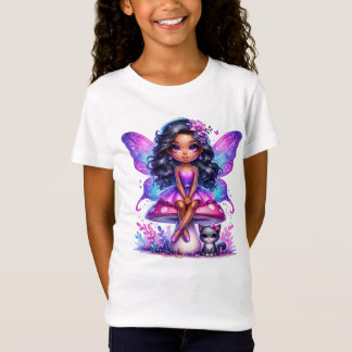 Kleine Paarse fee Zittend op een paddenstoel T-shirt