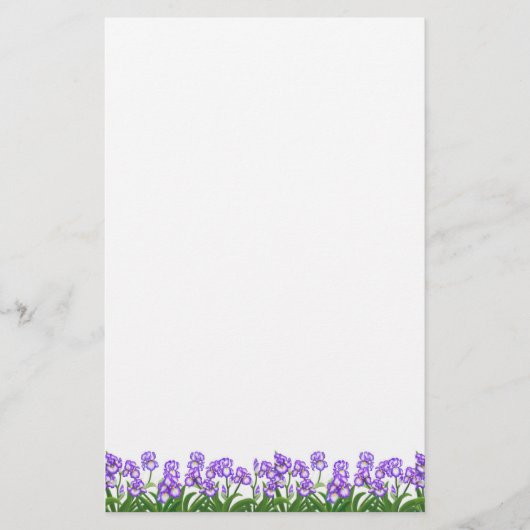 Kleine Paarse Iris Flowers Stationery Briefpapier (Voorkant)