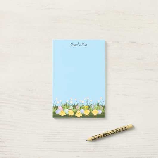 Kleine paaskip post-it® notes (Op bureau)