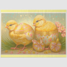 Kleine paaskippen in een Collectie voor het vervoe Tissuepapier