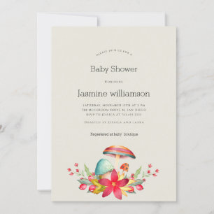 Kleine paddenstoel baby shower kaart