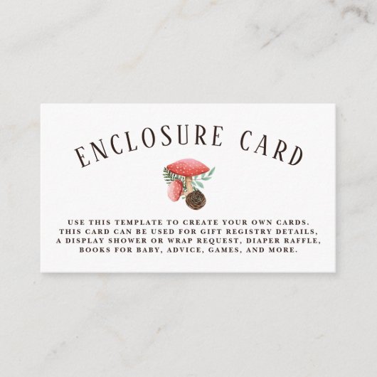 Kleine paddenstoel | Behuizing van Baby shower in Informatiekaartje (Voorkant)