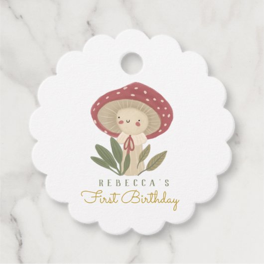 Kleine paddenstoel Birthday Gift Labels (Voorkant)