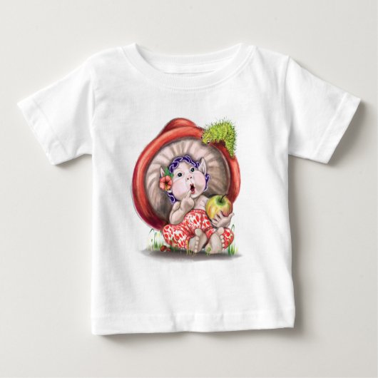 Kleine paddenstoel en Baby T-shirt in de derde pij (Voorkant)