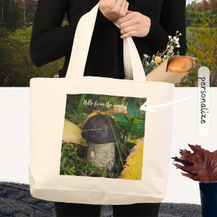 Kleine paddenstoel grote tote bag