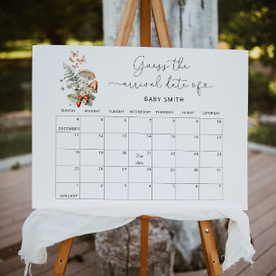 Kleine paddenstoel herfst bos Raad de uitgerekende Poster