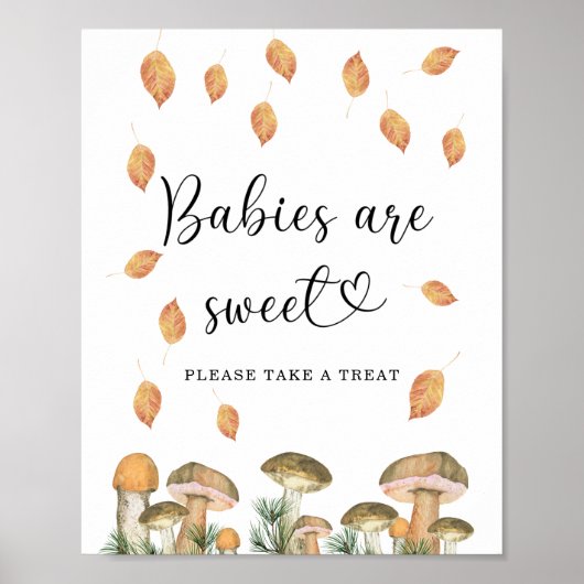 Kleine paddestoel - baby's zijn zoet poster (Voorkant)