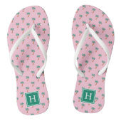 Kleine Palms Roze Monogram Teenslippers (Voetbed)