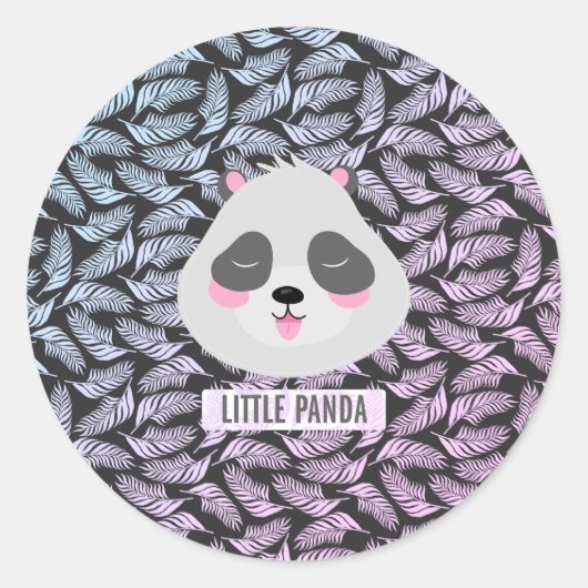 Kleine panda ronde sticker (Voorkant)
