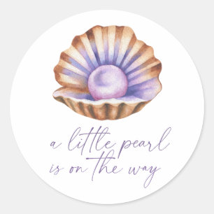 Kleine parel onder de zee Baby shower Ronde Sticker