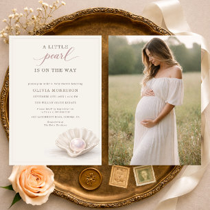 Kleine Parel op Weg Foto Baby Shower Kaart