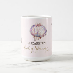Kleine parel schelpen diamanten stippen baby showe koffiemok
