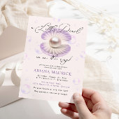 Kleine Parel Waterverf Paarse Shell Baby shower Kaart