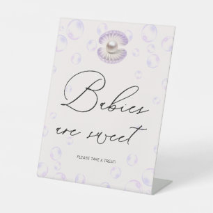 Kleine pareltjes zijn zoet Baby shower Reclamebord Met Voetstuk