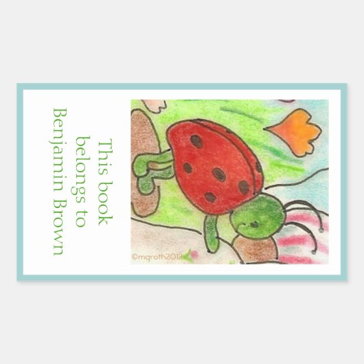 Kleine party bug bookplate rechthoekige sticker (Voorkant)