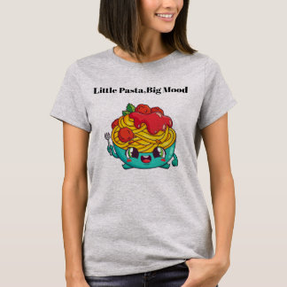 Kleine Pasta Grote Stemming Grappig Voedsel Grafis T-shirt