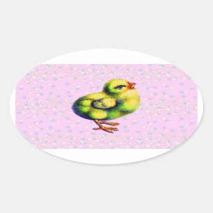 Kleine Peep's Pasen Ovale Sticker