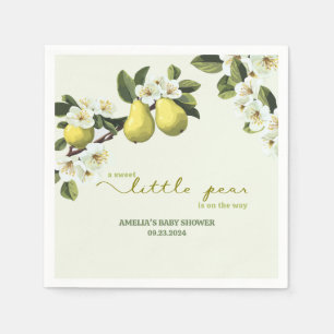 Kleine peer genderneutrale fruit thema baby shower servet