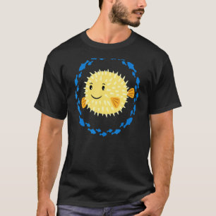 Kleine pekelvis die lacht in de viscirkel t-shirt