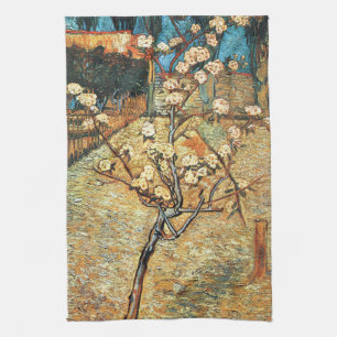 Kleine perenboom in Bloom door Vincent van Gogh Theedoek