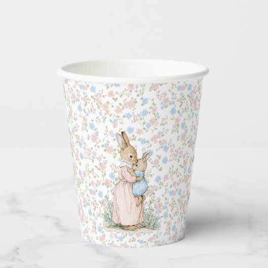 Kleine Peter Konijn en mama Papieren Bekers (Voorkant)