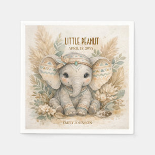 Kleine Pinda Boho Safari Olifant Jongen Baby Showe Servet