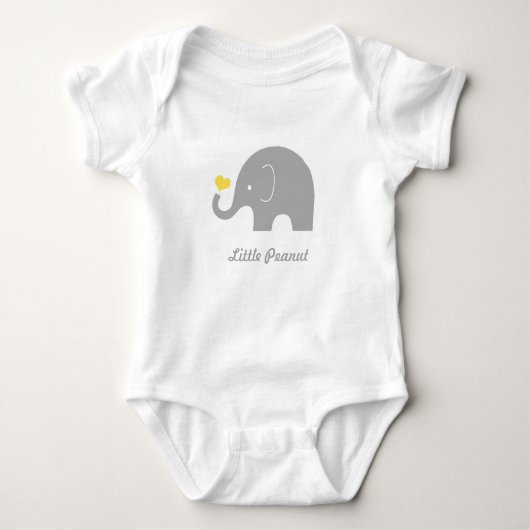 Kleine pinda Elephant Baby Romper, geel hart Romper (Voorkant)