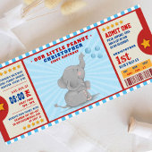 Kleine pinda-olifant Ticket First Birthday Kaart