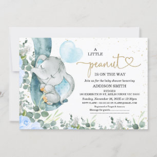 Kleine pinda's Baby shower met olievloeistof  Kaart