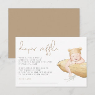 Kleine pinda's Genderneutrale diaperraffle Bedankkaart