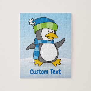 Kleine pinguïn die op sneeuw loopt legpuzzel
